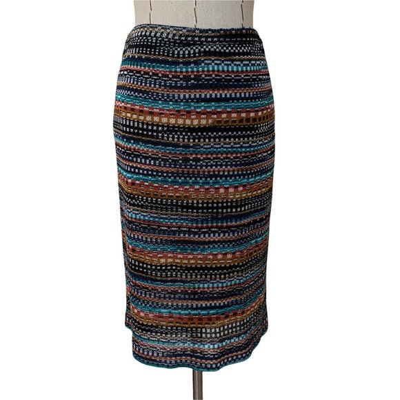 Vintage 80s Missoni Orange Label Knit Stripe Chevron Wrap Skirt sz 40 Small - Picture 3 of 12